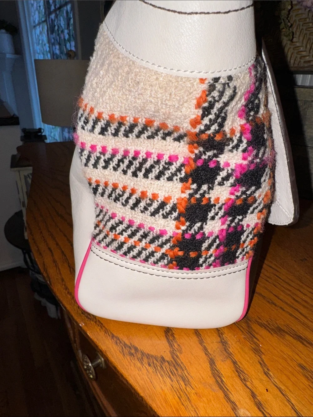 COACH Legacy Tweed & Leather Multicolor Turn-lock w/Dust-bag - EUC